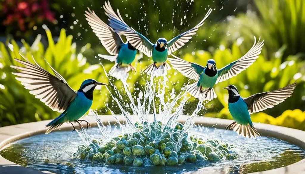 pájaros y agua